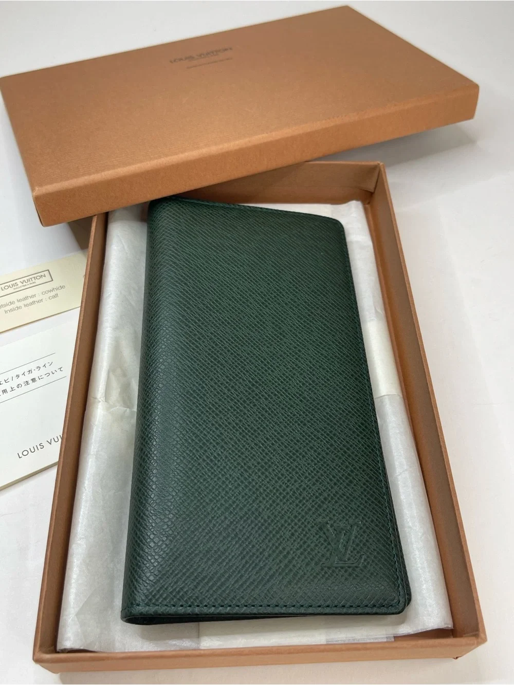 Louis Vuitton Taiga leather long bifold wallet with Box